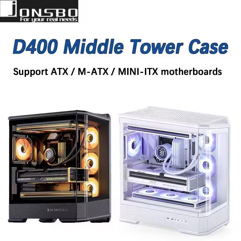 Jonsbo D400 ATX คอมพิวเตอร์กรณี MATX MINIITX เดสก์ท็อปแชสซีสํานักงานสนับสนุนแหล่งจ่ายไฟ ATX PS2 360 