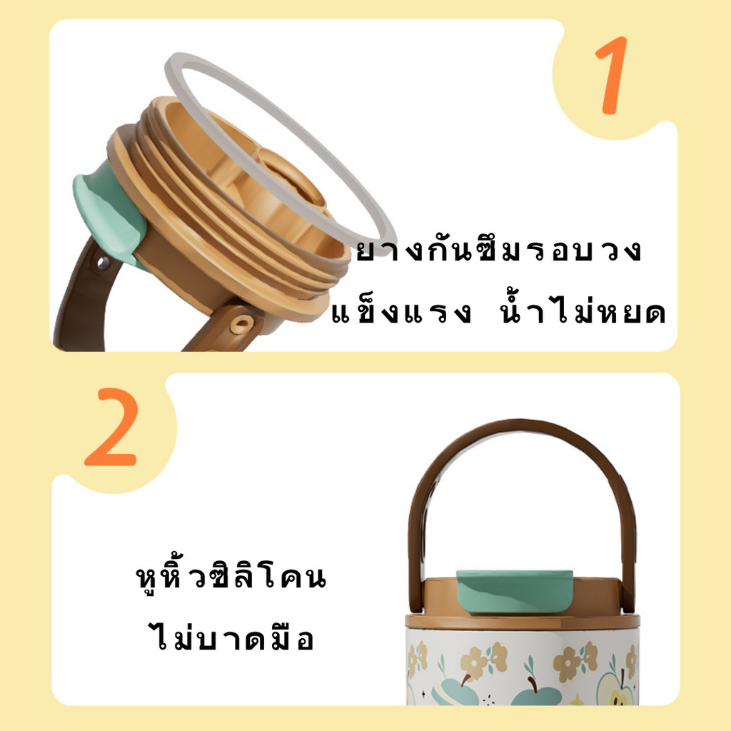 QCOOL แก้วน้ำพกพาเก็บอุณหภูมิ 880ml ลายสุนัขน่ารัก เหมาะสำหรับใช้ในสำนักงาน เดินทาง แก้วน้ำสแตนเลสเคลือบเซรามิก QB6 - รูปที่ 3