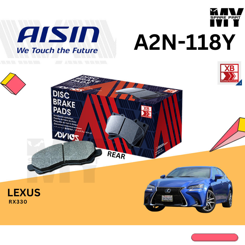 Advics Aisin Heavy Duty Disc เบรค Pad ด้านหลัง A2N118Y Lexus IS250 GSE20 XE20 2.5 2005-2013 4GR-FSE