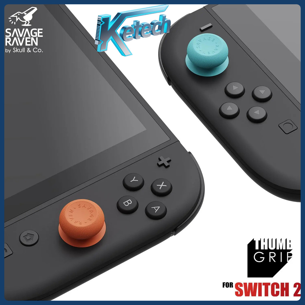 Savage Raven โดย Skull & Co. JoyCon Thumb Grip ชุดจอยสติ๊กหมวก Thumbstick สําหรับ Nintendo Switch 2 