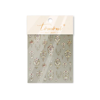Tomoni & Mo Shi โลหะ Noble Elegant เล็บสติกเกอร์สไตล์ผู้ใหญ่สติกเกอร์เล็บพนมเปญ Scepter เครื่องประดับวัสดุ