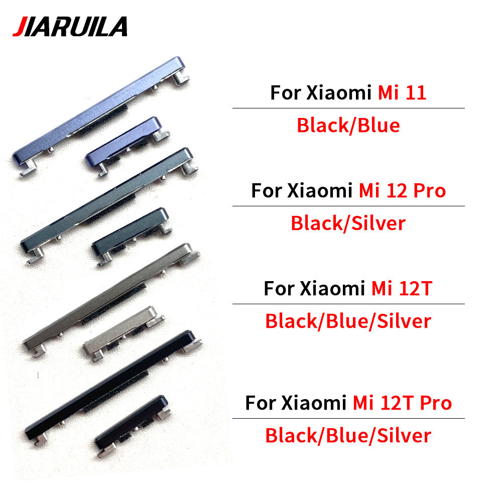 ปุ่มเปิดปิดด้านข้าง + ปุ่มปรับระดับเสียงสําหรับ Xiaomi Mi 11 12 12T Pro Mi11 Mi12 Mi12T เปิด/ปิดชุดกุญแจ Buttton อะไหล่เปลี่ยน