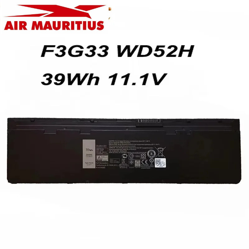 แบตเตอรี่แล็ปท็อป  F3G33 VFV59 W57CV 39Wh 11.1V สำหรับ Dell Latitude E7240 E7250 E7270 WD52H HJ8KP J
