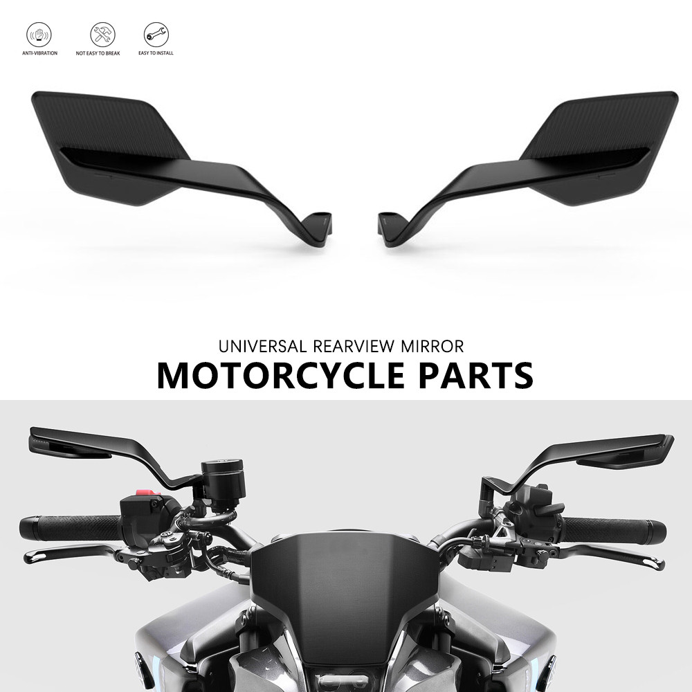 สําหรับ Kawasaki Z1000/Z900/Z650/Z400/Z125 2003-2025 รถจักรยานยนต์ carbon fibre Mirror – Dual Aerodynamic Wing&Stealth กระจกนูน ราคา ถูกที่สุด ดีลบีเคเค แกลเลอรีภาพที่ 8