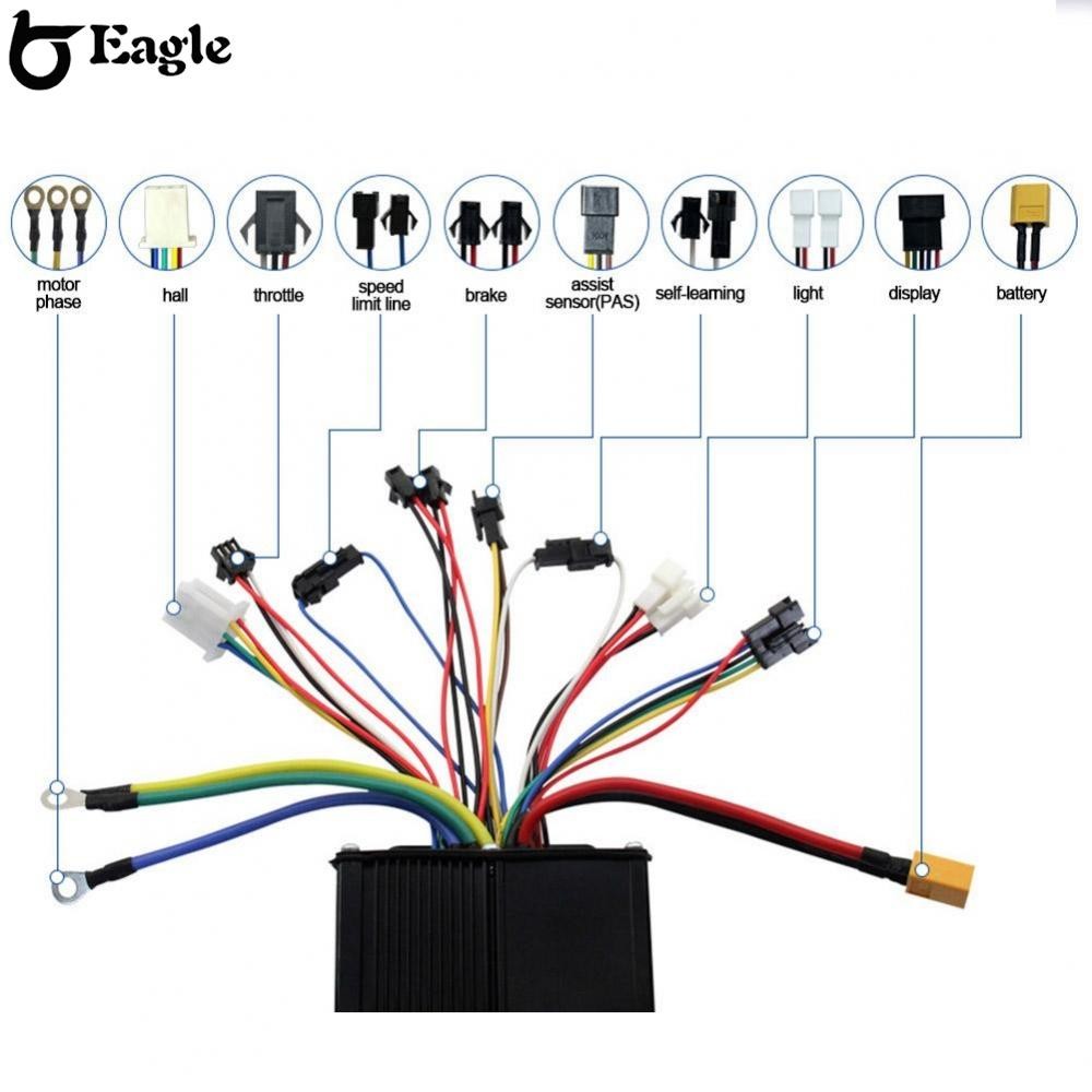 36V 52V 35A อลูมิเนียมสําหรับคอนโทรลเลอร์ไร้แปรงถ่านสําหรับ Ebike 3 โหมดอัจฉริยะ
