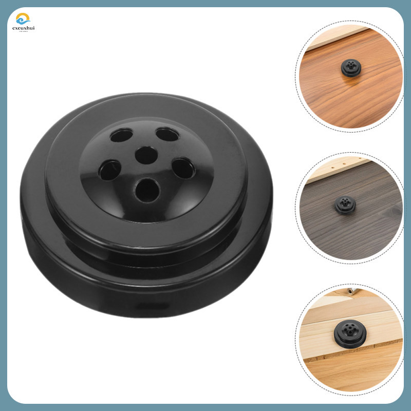 5 ชิ้น Mini Flag Stands เสาธงฐานตาราง Runner 6.40X6.40X2.50 ซม.พลาสติกสีดําสํานักงาน cxcuxhui