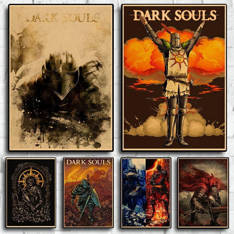 คลาสสิกเกมโปสเตอร์ Dark Souls 3 Retro Art Home Decor โปสเตอร์ครอบครัวผนังห้องเด็ก Wall Art