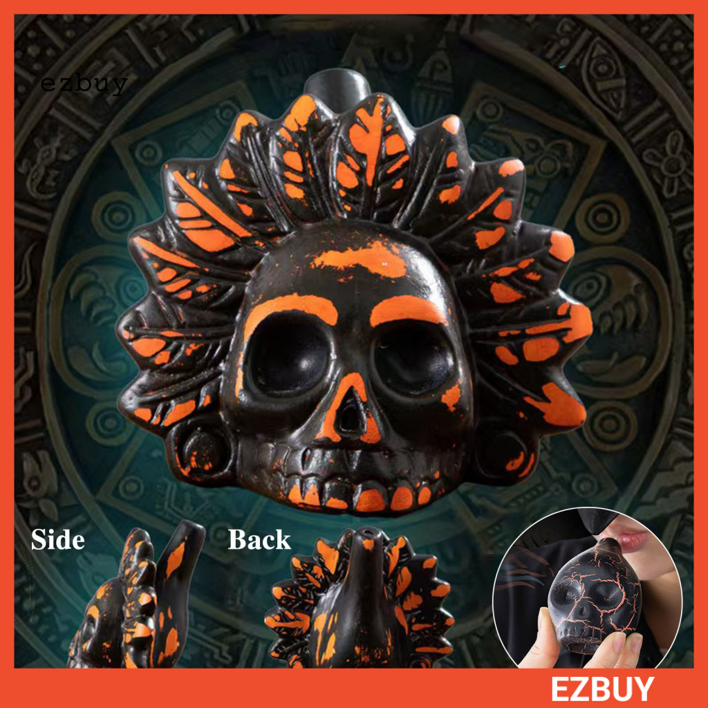 [EY] Death Whistle Aztec War Whistle นกหวีดกะโหลกโบราณ 125 Decibels Skull Whistle สําหรับเครื่องแต่ง