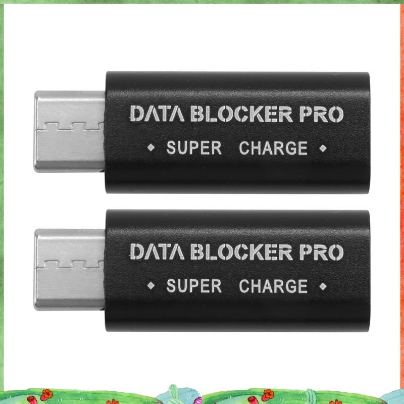 2PCS USB Type-C Data Blocker USB-C Juice Jack Adapter รองรับ Quick Charge(50V/5A) หยุดข้อมูลการโจรกร
