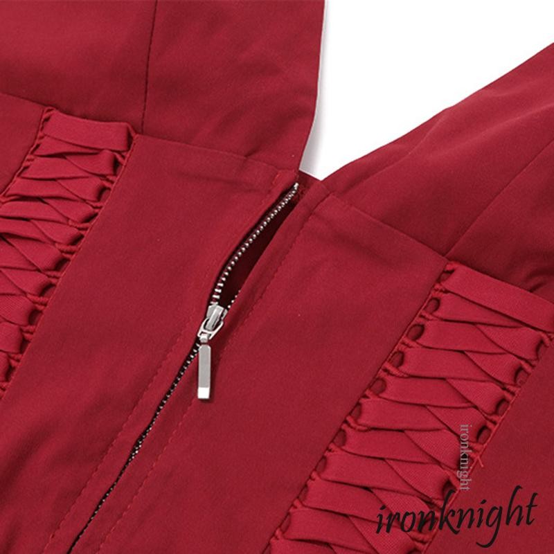 Ironknight – สไตล์ Halter สำหรับผู้หญิง แขนกุดรัดตัว มิดชิด กางซิปหน้า เหมาะสำหรับสวมใส่ลำลองในฤดูร้อน ราคา ถูกที่สุด ดีลบีเคเค แกลเลอรีภาพที่ 5