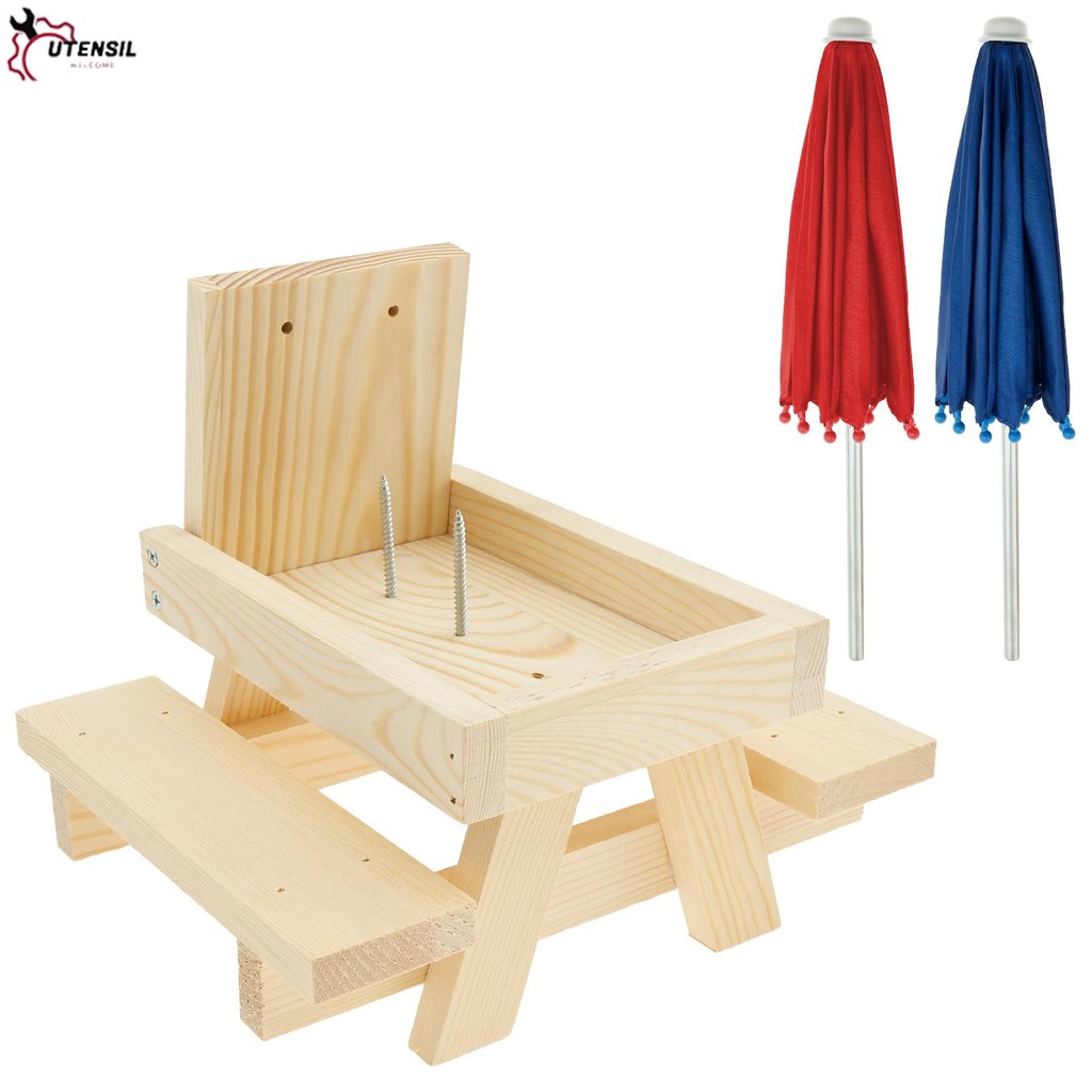 Squirrel Table Feeder Set Kit ติดตั้งง่าย Solid Chipmunk Feeder พร้อมผู้ถือสําหรับภายนอก SHOPSBC6322