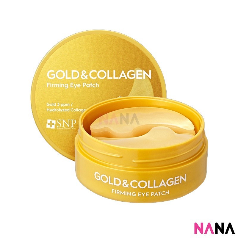 SNP Gold Collagen Eye Patch 60pcs แผ่นมาส์กใต้ตาสูตรทองคำผสมคอลลาเจน เพิ่มความเต่งตึงด้วยคอลลาเจน 60
