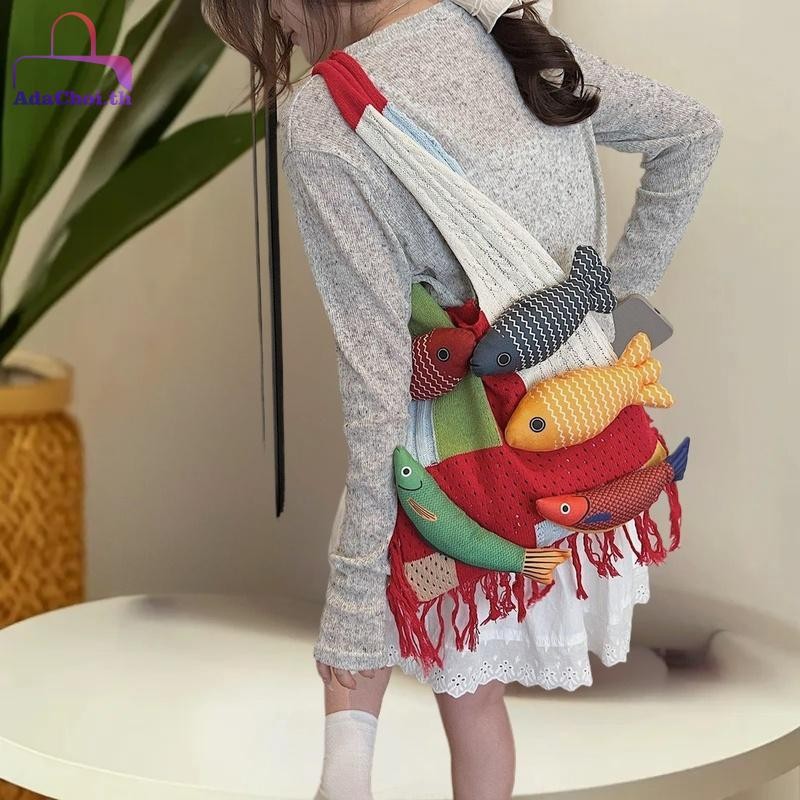AdaChoi สร้อยข้อมือถักทอ พร้อมกระเป๋า tote สไตล์ casual สำหรับของขวัญ