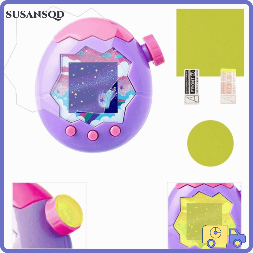 SUSANSQD 1/3 ชิ้นฟิล์มป้องกันหน้าจอ,HD Anti-scratch Soft Panel Protective Cover, TPU Yellow Screen Protector สําหรับ Tamagotchi Paradise สําหรับ Tamagotchi Paradise