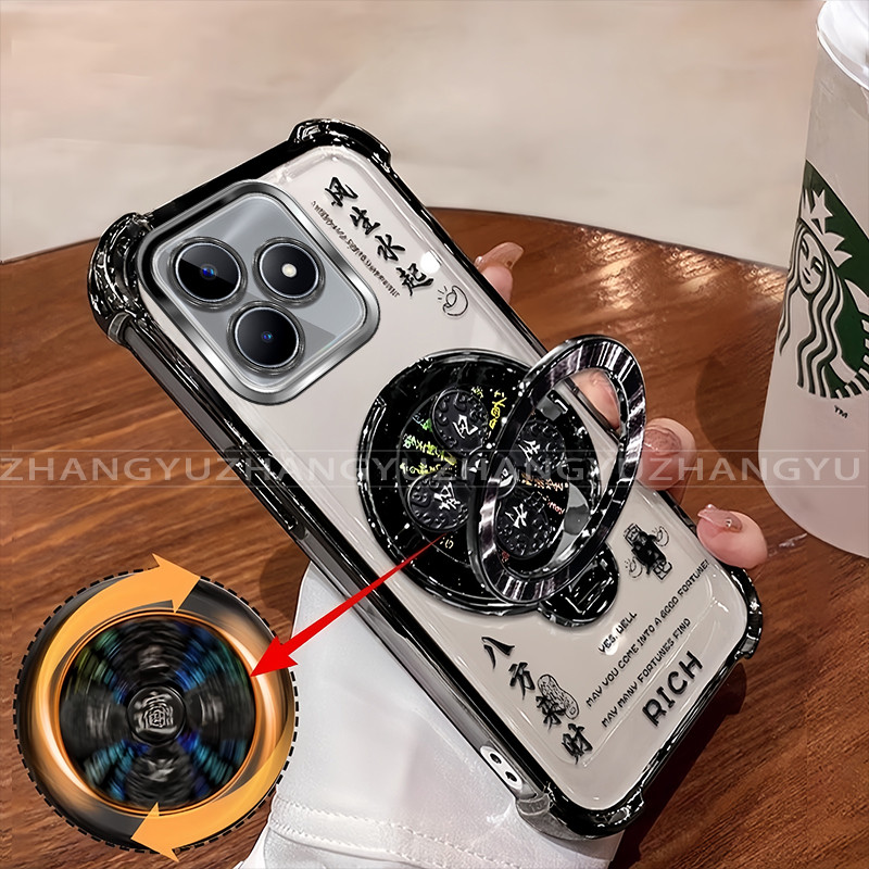 กันกระแทก Case สําหรับ Realme C53 C51 note 50 เคสโทรศัพท์ใหม่โชคดีวงเล็บแม่เหล็กป้องกันกรณี SZ30