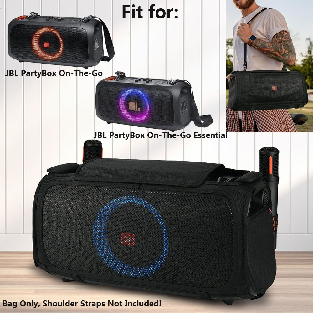 เคสลําโพงป้องกันสําหรับ JBL PartyBox On-The-Go และ JBL PartyBox On-The-Go Essential ลําโพงปาร์ตี้แบบพกพา, กระเป๋าเก็บลําโพงตาข่ายฝาครอบสลิป (ไม่มีสายรัดไหล่)