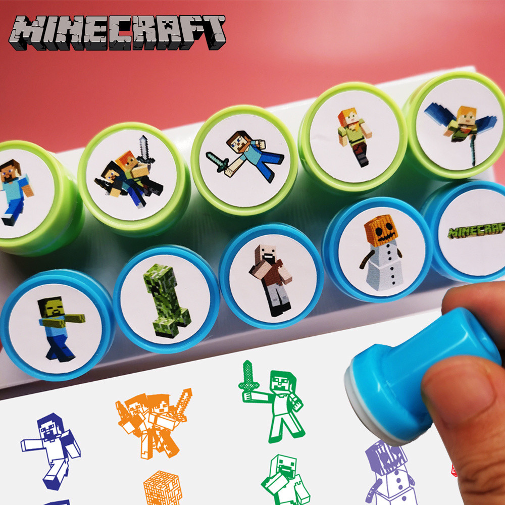Minecraft สินค้าแสตมป์เด็กการ์ตูนแสตมป์ Minecraft ของเล่น Little Boy อะนิเมะรางวัล-CC & LL