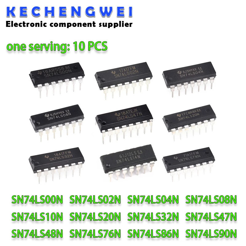 1-5 ชิ้น SN74LS00N DIP 74LS02N 74LS04 DIP-14 HD74LS08P SN74LS10N SN74LS20N SN74LS32N SN74LS74LS474LS