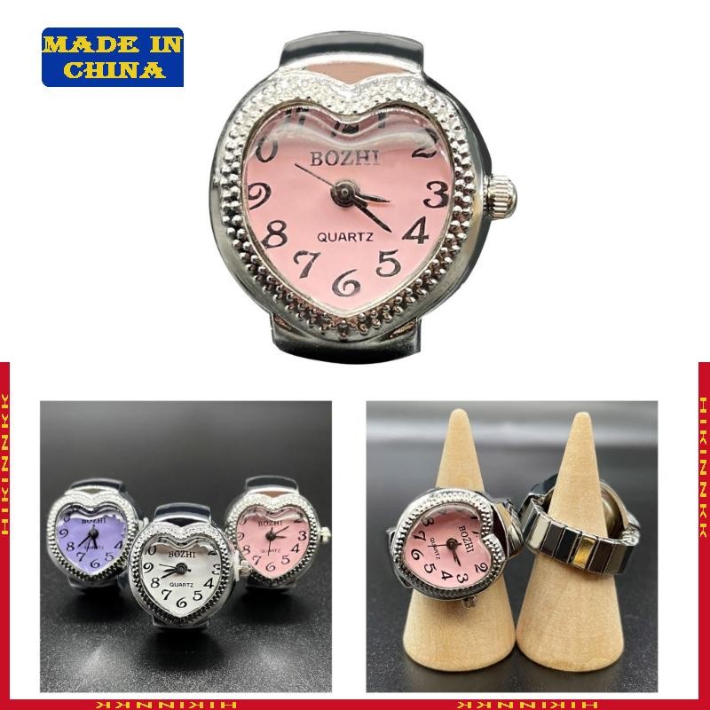 แหวนนาฬิกาหัวใจสำหรับทั้งผู้หญิงและผู้ชาย แบบอะนาล็อกตัวเลขอาหรับ quartz.Dial