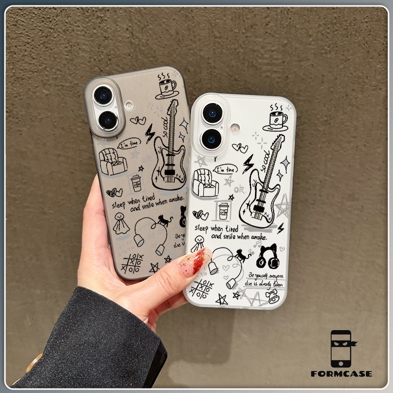 กรณีโทรศัพท์ จัดส่งจากประเทศไทย ภาพวาดสไตล์ดาร์กสตรีตfor iPhone14 11 12 13 15 16 PROMAX X XS MAX XR 7/8P ป้องกันลายนิ้วม