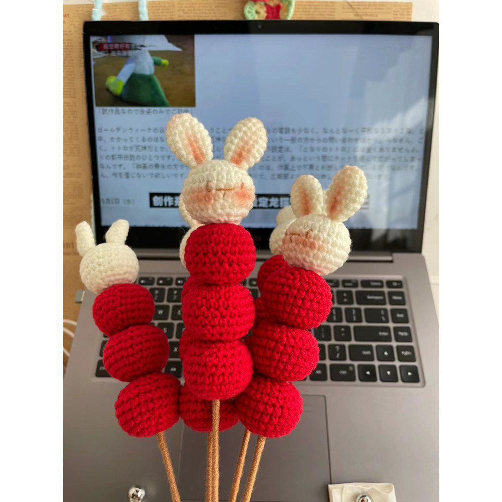 Material Kit Yarn Little Bunny Gourd Gift for Girlfriend Doll diy Crochet Sugar Bouquet Creativity