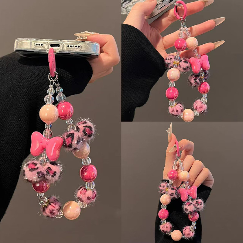 เคสโทรศัพท์ลายเสือดาวผีเสื้อพร้อมจี้รูปกล้อง -CY