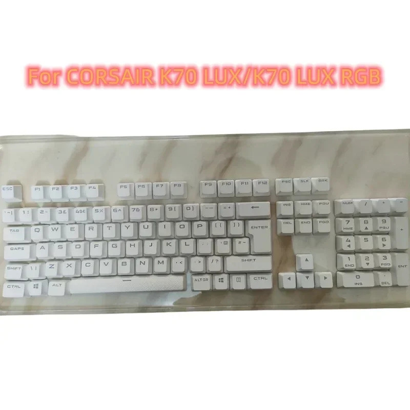 Full Set Key Caps Keycaps สําหรับ CORSAIR K70 LUX/K70 LUX RGB/K95 คีย์บอร์ดแบบกลไกสีดําสีขาว ABS PBT