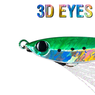 จิกซิงค์ 1 PCS น้ำหนัก 10g/20g/30g/40g/60g/80g ออกแบบ 3D ตาโลหะหล่อ มีแสงสว่าง พร้อมฮัคเสริมและเหยื่อประดิษฐ์