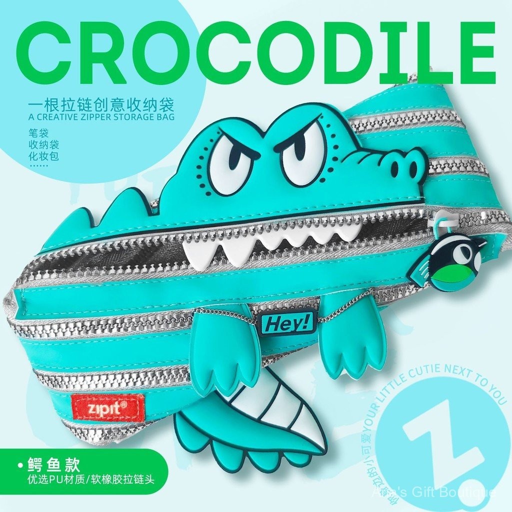 [Aria] Zipit Creative Stationery Monster Zipper Pencil Case สินค้าใหม่จระเข้ One Zipper Pencil Case 