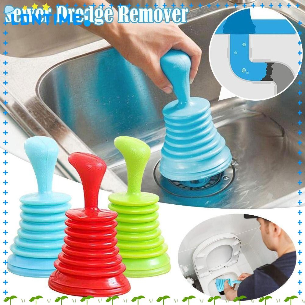 LONTIME ห้องน้ํา Plunger ที่มีประสิทธิภาพ, Drain Unblock คู่มือระบายน้ํา, ทรงพลังพร้อมปลั๊กดูดท่อระบายน้ํามือถือพลาสติก Bellow ขนาดใหญ่อ่างล้างจาน