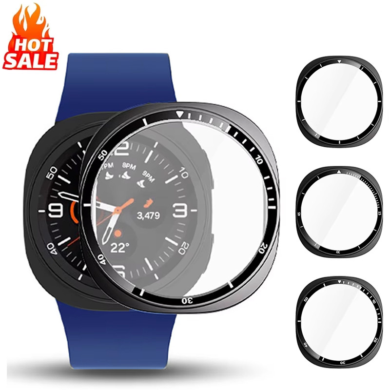 กระจกนิรภัย + กรณีใช้งานร่วมกับ Samsung Galaxy Watch 8 44 มม.40 มม.Wth ป้องกันหน้าจอ PC Hard Cover สําหรับ Galaxy Watch 8