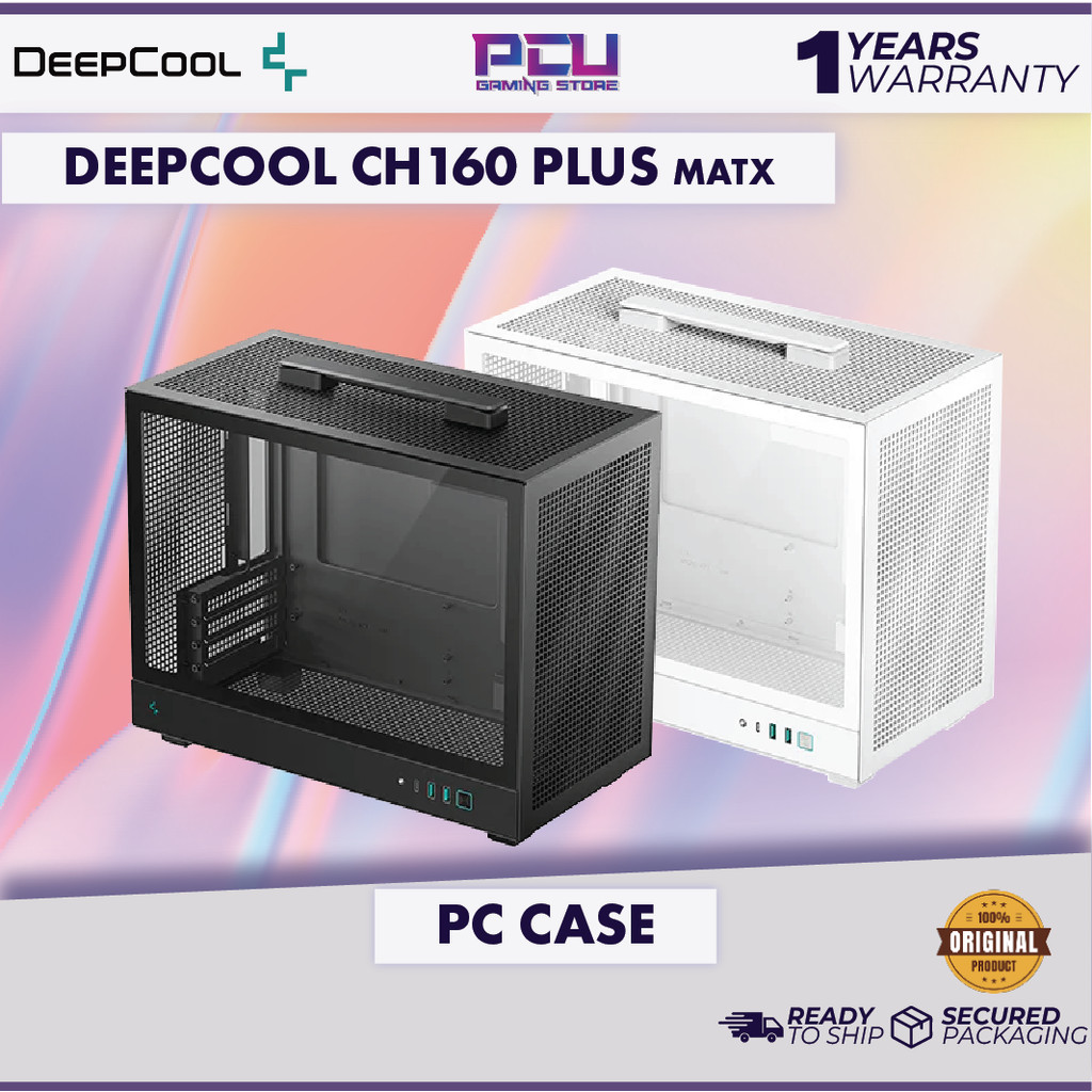 DEEPCOOL CH160 PLUS MATX CASE - สีดํา/ขาว