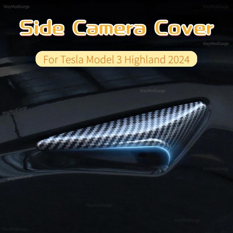 ฝาครอบกล้องด้านข้างสําหรับ Tesla รุ่น 3 Highland 2024 ABS ฝาครอบป้องกันเลนส์สําหรับรุ่น Y 2025 HW4.0