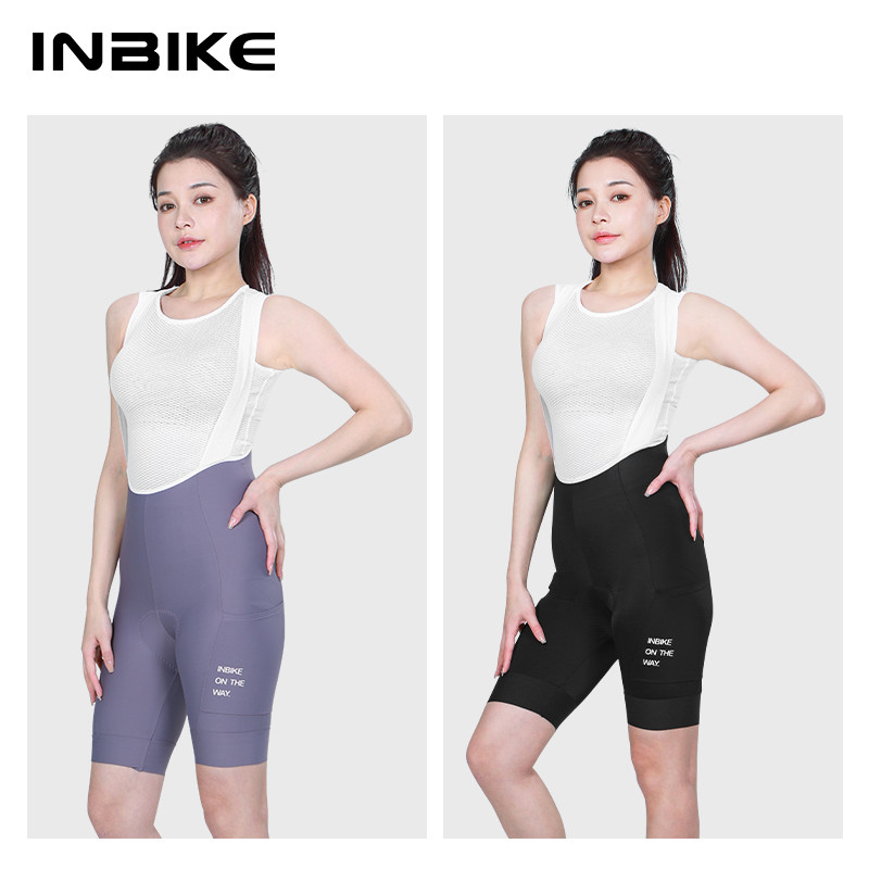 เอี๊ยมกางเกงขาสั้นสำหรับขี่จักรยานผู้หญิง แห้งไว ระบายอากาศได้ดี ออกแบบพอดีตัว พร้อมแผ่นสะท้อนแสง