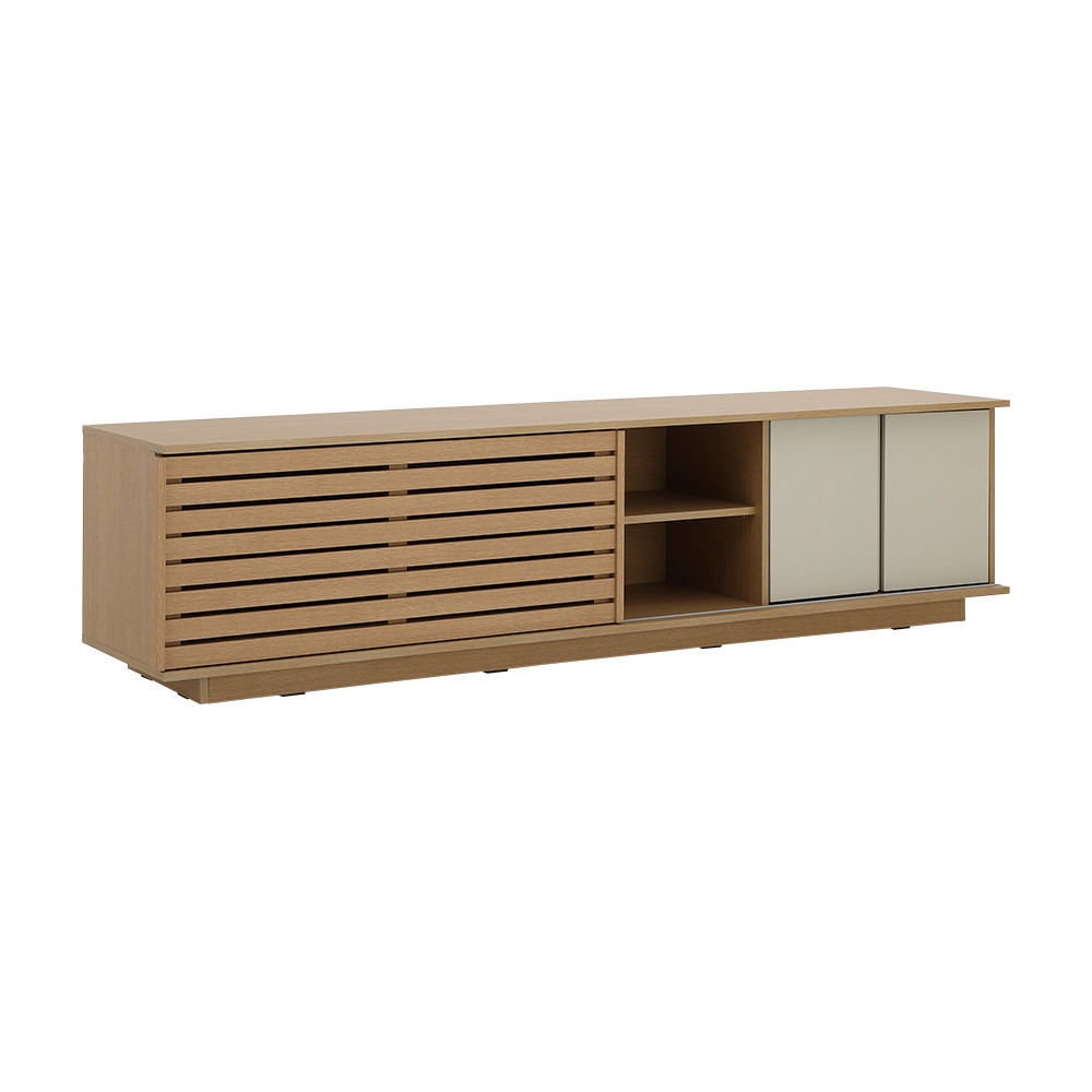 INDEX LIVING MALL ตู้วางทีวี รุ่นชิซูโอกะ ขนาด 200 ซม. - สีโตเกียว โอ๊ค/หินทราย