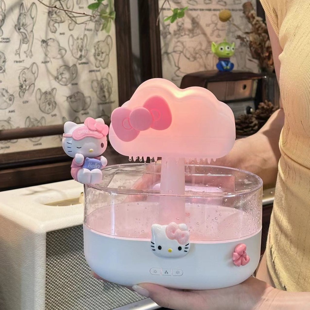 Kt Cloud Humidifier ไฟสีสันสดใส Raindrop Aroma Diffuser เดสก์ท็อปสํานักงานน้ําหอม Rainy Cloudy ของขว