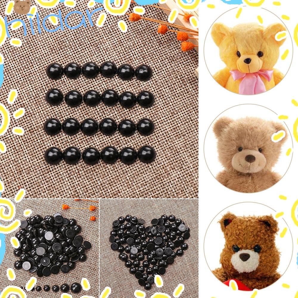 HLAR 100 ชิ้นสีดําความปลอดภัยตาของเล่นตุ๊กตาคริสต์มาสของขวัญ DIY หัตถกรรมหมีเข็ม Felting