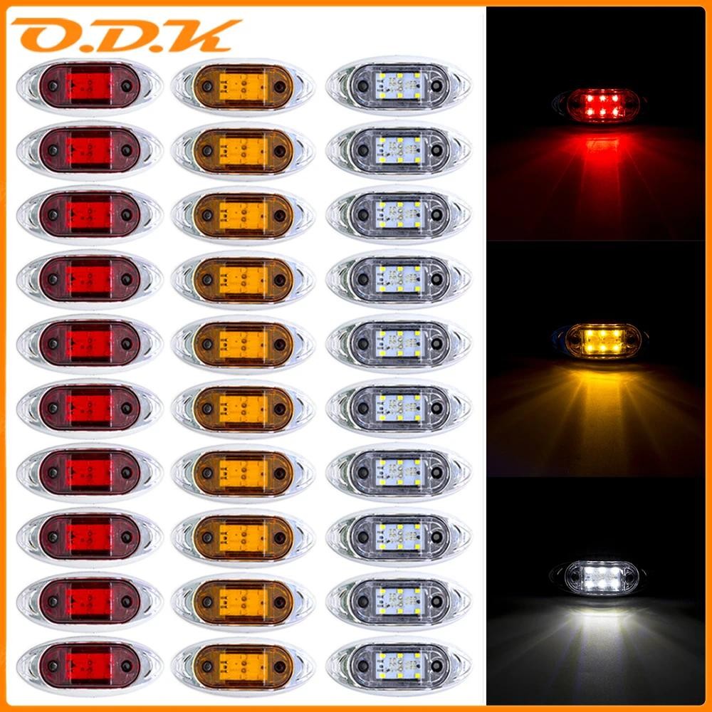 6/8/10x6 LED 12V 24V ภายนอกด้านข้าง Marker ไฟความปลอดภัยรูปไข่ Clearance สัญญาณโคมไฟคําเตือน Trailer