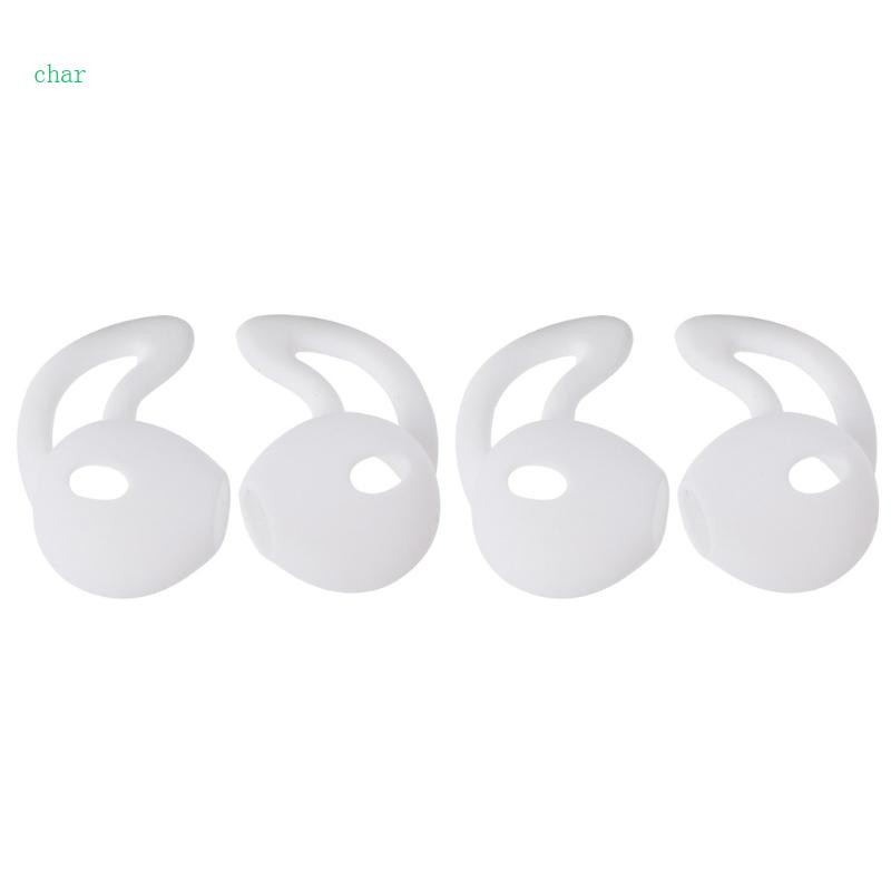 Char 4 ชิ้นซิลิโคนสําหรับกรณีแผ่นรองหูฟังหูฟังพร้อมตะขอหูฟังสําหรับหูฟัง