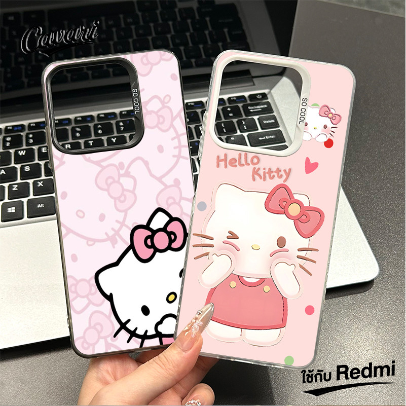 เคสโทรศัพท์ Redmi 12 13C 12C 9A 9T 10C 9 10 10A 9C NFC A1 POCO M3 X5 Note 13 12 10 11 8 9 10Pro กิตตี้โทนชมพู โทรศัพท์ จ