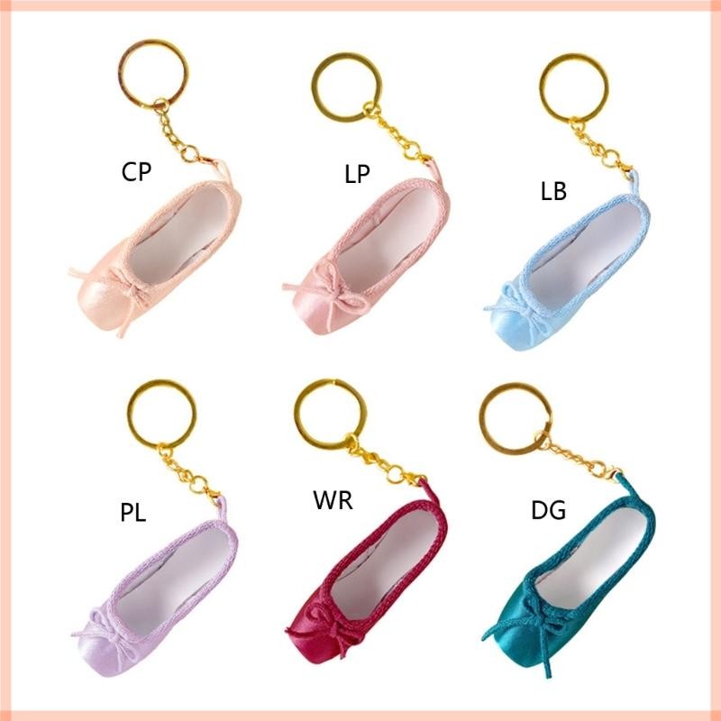 CC Elegant Satin Pointe Shoes Keyring Mini Ballet Accessories พวงกุญแจรองเท้าบัลเล่ต์