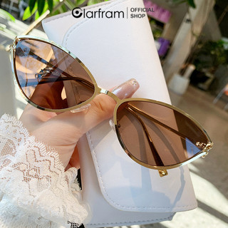 Clarfram Kacamata Cat Eye Anti UV Bingkai Kecil Anti-Radiasi Sunglasses Retro Kelas Atas