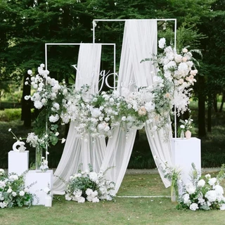 75 ซม.X 6M สีขาวงานแต่งงาน Tulle Arch Draping ผ้าฉากหลัง 28.7 "X 20FT Sheer ผ้าม่านผ้าสําหรับงานแต่งงานพิธีวันเกิด Party