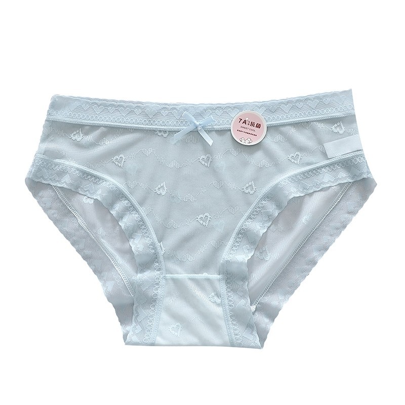 monika ⛱️ #Y18 กางเกงในผู้หญิง ขอบเป้าไม่พับ กระชับ ผ้าไหมน้ำแข็ง icy เซ็กซี่น่ารัก เอวขอบลูกไม้ พิมพ์ลายหัวใจ - รูปที่ 7