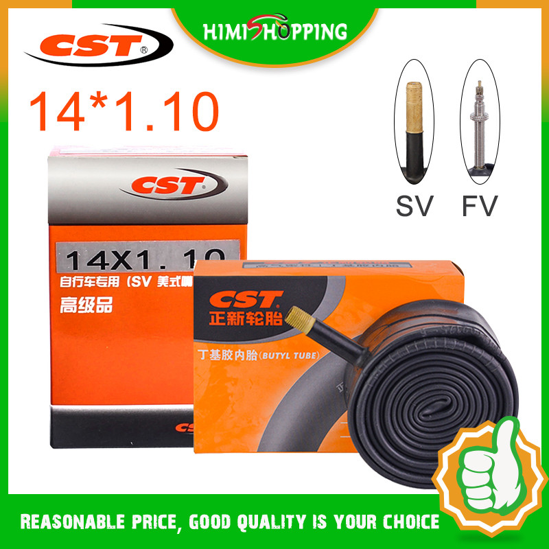 READY STOCK1PC CST ยางในจักรยาน14"นิ้วท่อจักรยาน14*1.10 Schrader/Prestaวาล์ว32มม.33มม.เด็กยางในขี่จักรยานอุปกรณ์เสริม