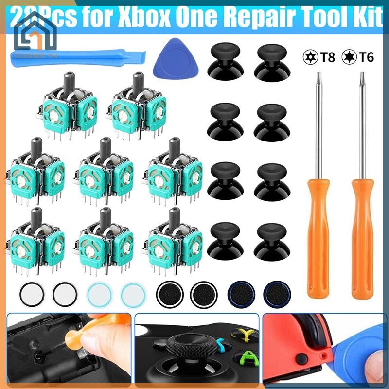 Goddes เปลี่ยนจอยสติ๊กสําหรับ Xbox One Controller 3D Analog Thumbsticks ชุดอะไหล่ซ่อม T6 T8 ไขควงอุป