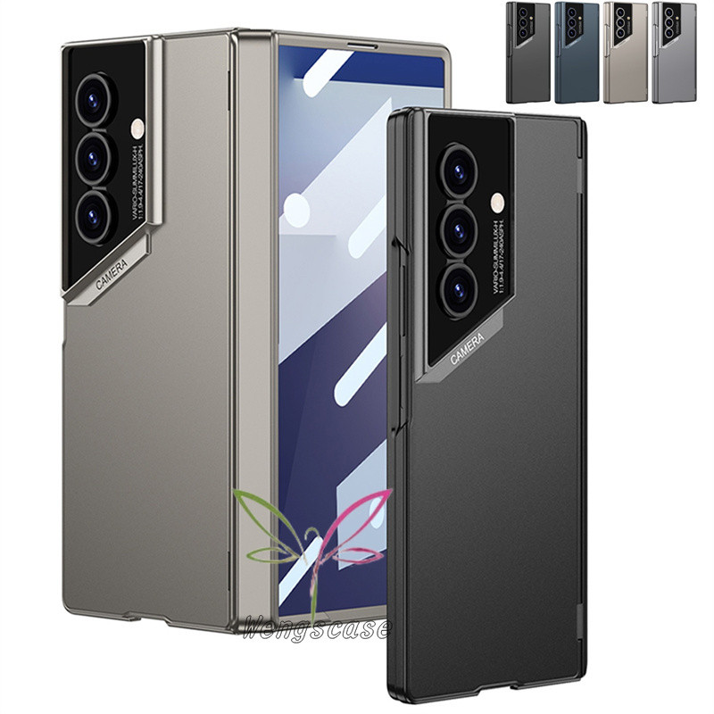 Slim Matte Phone Case Casing for Samsung Galaxy Z Fold 7 Cover with Front Screen Glass Film