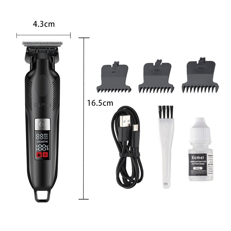 Km-2299 ไฟฟ้า Clipper KM-2284 จอแสดงผลแกะสลักน้ํามันหัว USB Clipper รุ่นอัพเกรดไฟฟ้า Clipper Kemei L