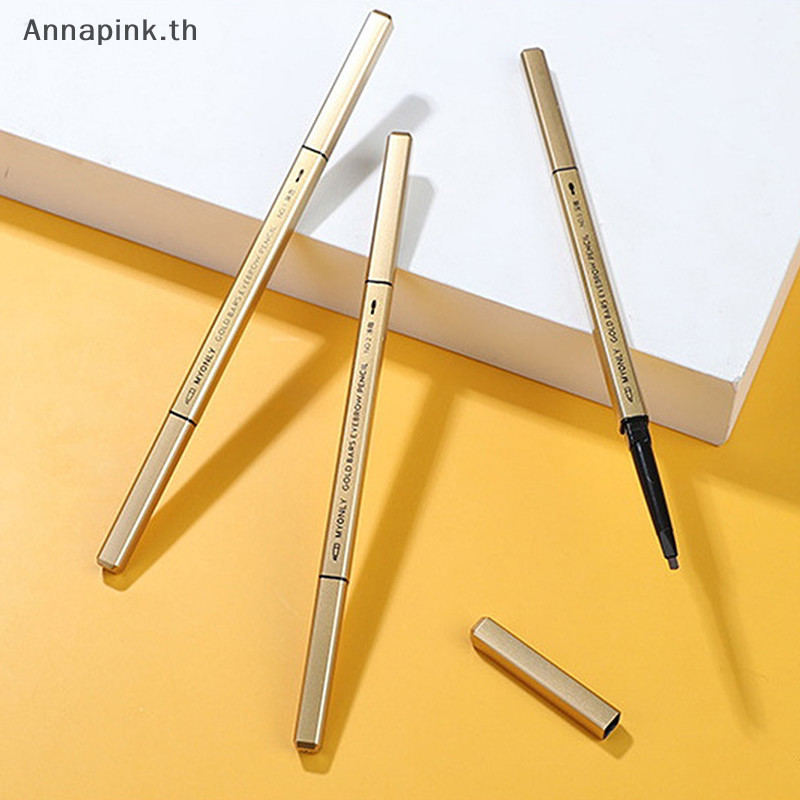 Annapink.th ดินสอเขียนคิ้วสามเหลี่ยมละเอียดพิเศษคิ้วที่แม่นยํา Definer Long Lasg กันน้ําสีบลอนด์สีน้ําตาลและกาแฟ Eye Brow แต่งหน้า 3 สี EN