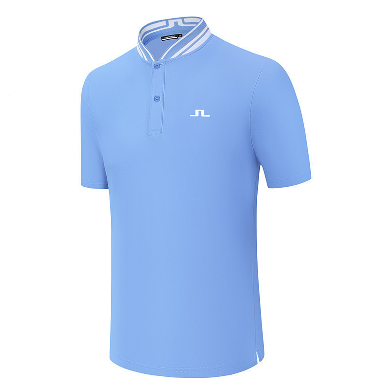 NewJ.lindeberg Golf เสื้อยืดแขนสั้นผู้ชายฤดูร้อนสบายกีฬาเสื้อโปโลเสื้อผ้ากอล์ฟผู้ชาย Quick-Drying Jersey